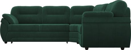 Угловой диван-кровать «Бруклин» Зеленый, велюр, правый