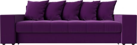 Диван-кровать «Дубай» Фиолетовый, Микровельвет, полки слева