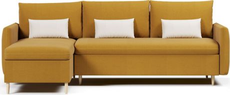 Угловой диван-кровать «Рон» Yellow, левый