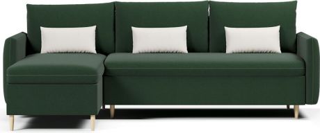 Угловой диван-кровать «Рон» Green, левый