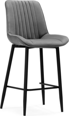 Барный стул «Седа велюр темно-серый / черный»