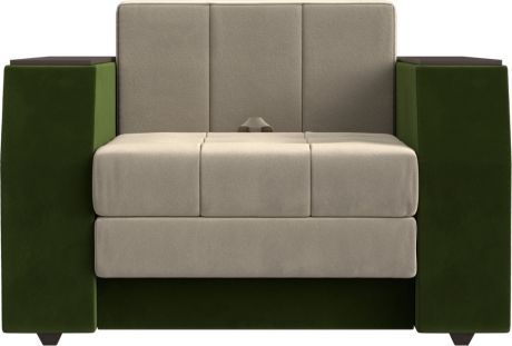 Кресло-кровать «Атлантида» бежевыйзеленый, Микровельвет