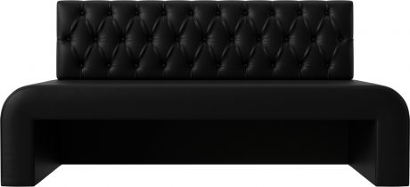 Кухонный прямой диван «Кармен Люкс» Черный, Экокожа