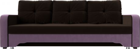 диван-кровать «Ник-3» КоричневыйСиреневый, Микровельвет