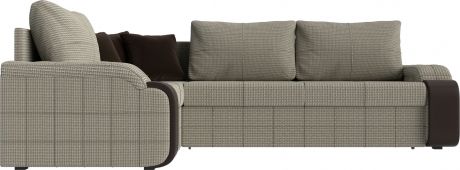 Угловой диван-кровать «Николь» Корфу 02\коричневый, Корфу 02\Экокожа, левый