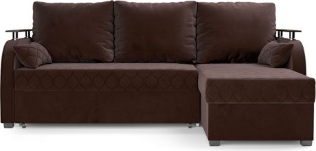 Угловой диван «Токио» Велюр шоколад HB-178 16