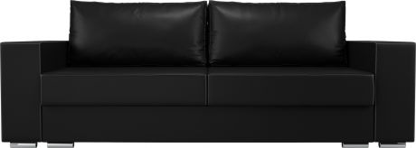 Прямой диван-кровать «Исланд» Черный, Экокожа