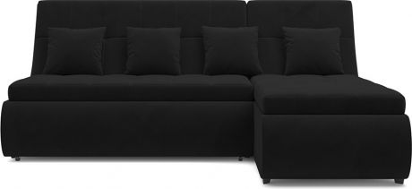 Угловой диван «Дубай» Велюр чёрный НВ-178 17