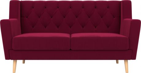Прямой диван «Брайтон-2» Бордовый, Микровельвет