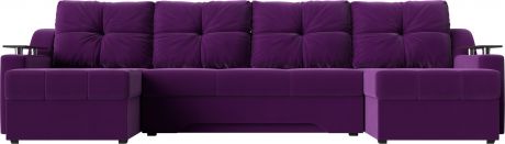 Угловой П-образный диван «Сенатор» Фиолетовый, Микровельвет
