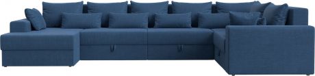 Угловой П-образный диван «Майами» Berat Синий, Рогожка