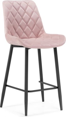 Барный стул «Баодин велюр розовый / черный»