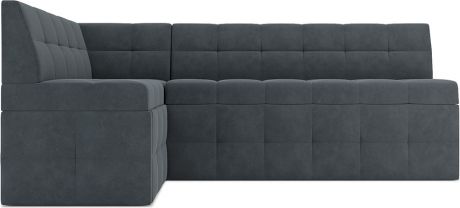 Кухонный угловой диван «Атлас» Велюр серо-синий HB-178 26, левый, 192 х 115 см