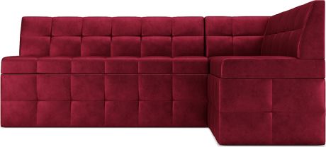 Кухонный угловой диван «Атлас» Бархат красный Star velvet 3 dark red, правый, 192 х 115 см
