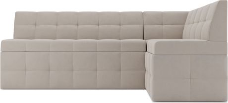 Кухонный угловой диван «Атлас» Бархат бежевый Star velvet 6 light beige, правый, 172 х 95 см