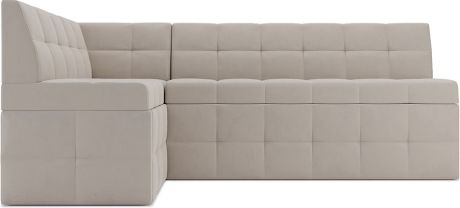 Кухонный угловой диван «Атлас» Бархат бежевый Star velvet 6 light beige, левый, 172 х 95 см