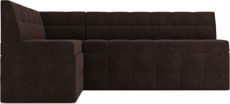 Кухонный угловой диван «Атлас» Велюр молочный шоколад НВ-178 13, левый, 172 х 95 см