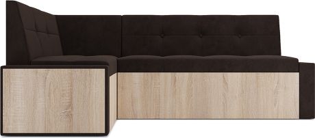 Кухонный угловой диван «Бали» Кордрой коричневый, левый, 194 х 118 см