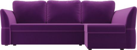 Угловой диван-кровать «Гесен» Фиолетовый, Микровельвет, правый