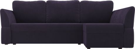 Угловой диван-кровать «Гесен» Фиолетовый, Велюр, правый