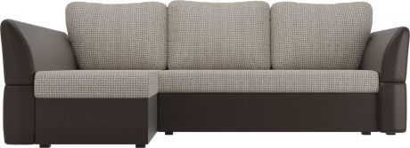 Угловой диван-кровать «Гесен» Корфу 02коричневый, Корфуэкокожа, левый