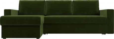 Угловой диван-кровать «Траумберг» Зеленый, Микровельвет, левый