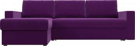 Угловой диван-кровать «Траумберг» Фиолетовый, Микровельвет, левый