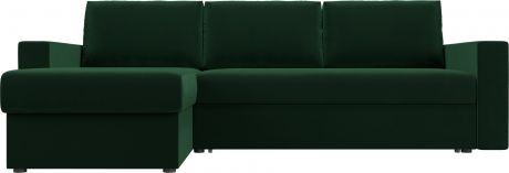 Угловой диван-кровать «Траумберг» Зеленый, Велюр, левый