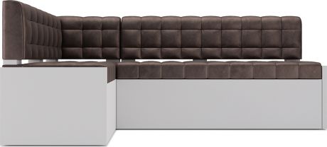 Кухонный угловой диван «Гамбург» Бархат серо-шоколадный Star velvet 60 cofee, левый, 162 х 90 см