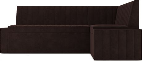 Кухонный угловой диван «Версаль» Велюр шоколад HB-178 16, правый,190 х 110 см