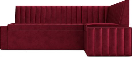 Кухонный угловой диван «Версаль» Бархат красный Star velvet 3 dark red, правый,190 х 110 см