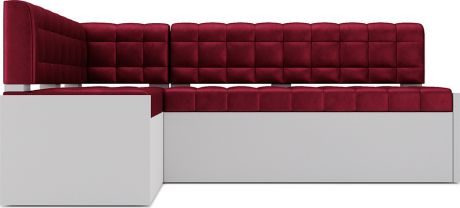Кухонный угловой диван «Гамбург» Бархат красный Star velvet 3 dark red, левый,194 х 120 см