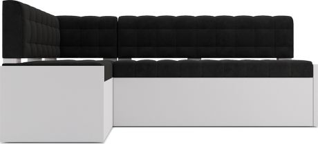 Кухонный угловой диван «Гамбург» Велюр чёрный НВ-178 17, левый,194 х 120 см