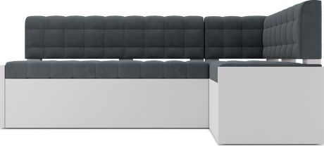 Кухонный угловой диван «Гамбург» Велюр серо-синий HB-178 26, правый, 162 х 90 см