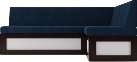 Кухонный угловой диван «Нойс» Темно-синий Luna 034, правый,187 х 117 см