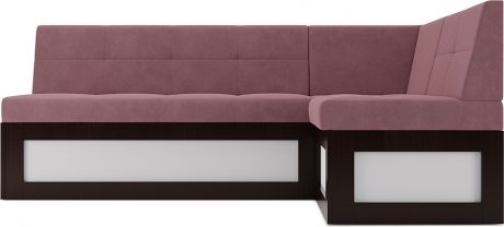 Кухонный угловой диван «Нойс» Велюр пудра НВ-178 18, правый,167 х 97 см