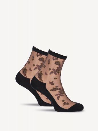 Полупрозрачные носки с цветочным рисунком