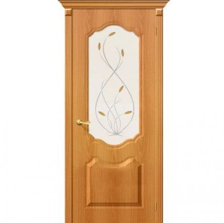 Дверь межкомнатная ПВХ коллекция Start, Перфекта, 2000х600х40 мм., остекленная, СТ-Орхидея, МиланОрех (П-32)