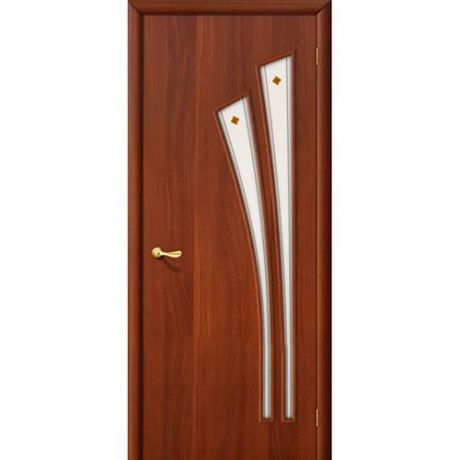 Дверь межкомнатная ламинированная, коллекция 10, 4Ф, 2000х900х40 мм., остекленная, СТ-Фьюзинг, ИталОрех (Л-11)