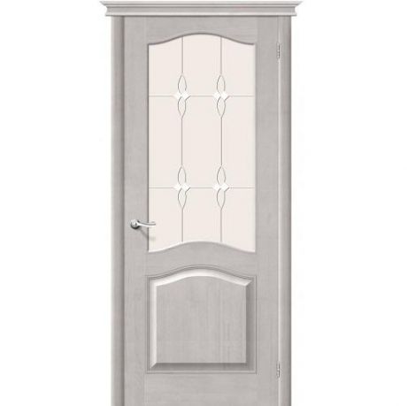 Дверь межкомнатная из массива Классическая, М7, 2000х700х40, остекленная, СТ-Полимер, Белый Воск (Т-07)