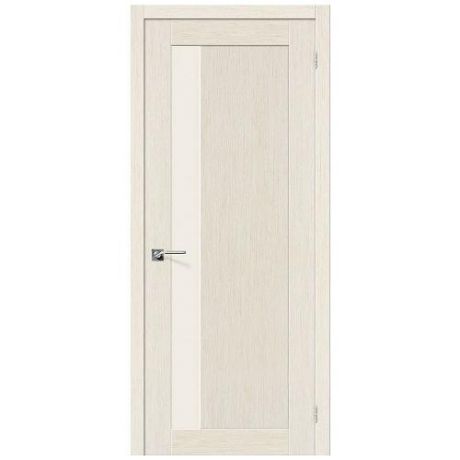 Дверь межкомнатная шпонированная коллекция Комфорт, М-2, 2000х900х40 мм., остекленная Сатинато, белый дуб (Ф-21)