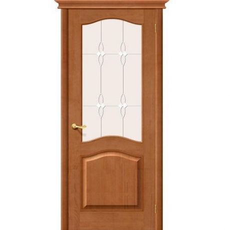 Дверь межкомнатная из массива Классическая, М7, 2000х900х40, остекленная, СТ-Полимер, Светлый Лак (Т-05)