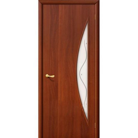 Дверь межкомнатная ламинированная, коллекция 10, 5Ф, 2000х600х40 мм., остекленная, СТ-Фьюзинг, ИталОрех (Л-11)