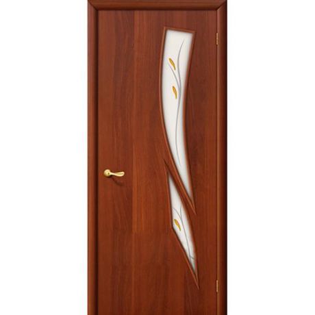 Дверь межкомнатная ламинированная, коллекция 10, 8Ф, 2000х400х40 мм., остекленная, СТ-Фьюзинг, ИталОрех (Л-11)