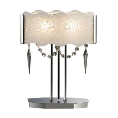 Настольная лампа коллекция Sinti, 2243/2T, хром/белый, хрусталь Odeon light (Одеон лайт)