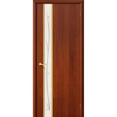 Дверь межкомнатная ламинированная, коллекция 10, 31Х , 2000х600х40 мм., глухая, Зеркало с элементами художественного матирования, ИталОрех (Л-11)