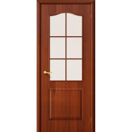 Дверь межкомнатная ламинированная, коллекция 10, Палитра, 2000х800х40 мм., остекленная, СТ-Хрусталик, ИталОрех (Л-11)