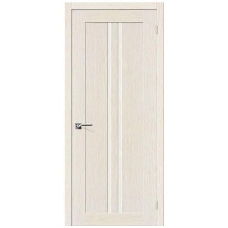 Дверь межкомнатная шпонированная коллекция Комфорт, М-14, 2000х700х40 мм., остекленная Сатинато, белый дуб (Ф-21)