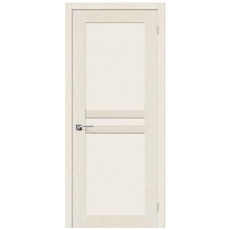 Дверь межкомнатная шпонированная коллекция Комфорт, М-24, 2000х600х40 мм., остекленная Сатинато, белый дуб (Ф-21)