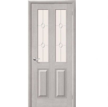 Дверь межкомнатная из массива Классическая, М15, 2000х900х40, остекленная, СТ-Полимер, Белый Воск (Т-07)